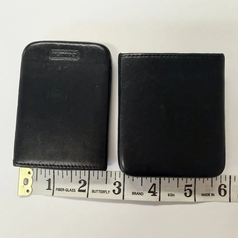 Coach Black Leather 2-Piece Slide Structured Business Card Holder Case Wallet
